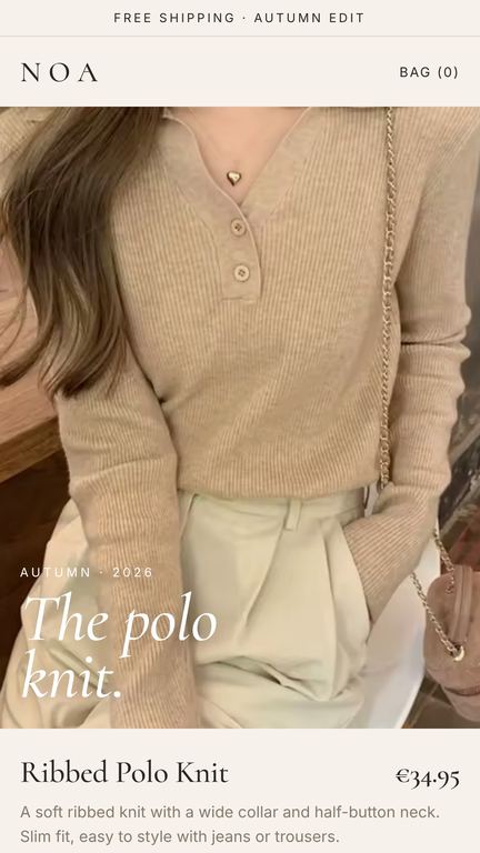 NOA, polo knit